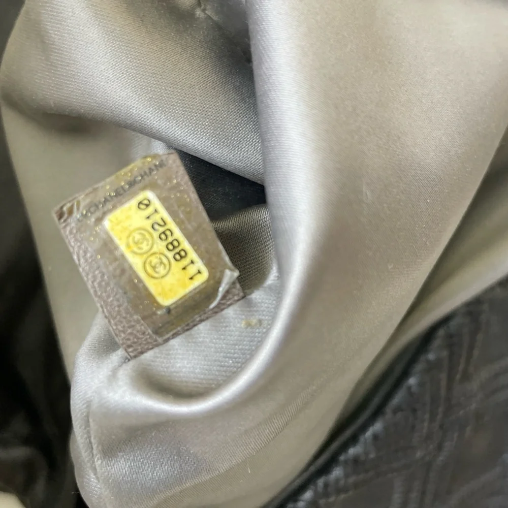 Chanel Bag  Large Walk of Fame  Black Silver clutch or chain Fits LAPTOP - Picture 16 of 16